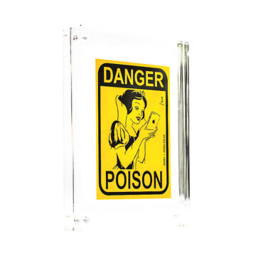 zedsy poison apple sticker in clear block frame