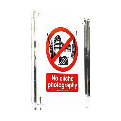 no cliche phottography sticker in clear block frame