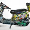 invader scooter print showing close up of back of scooter