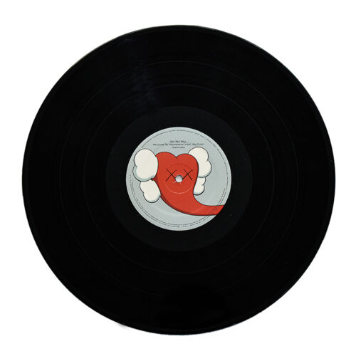 kaws kanye west 808's and heartbreak vinyl record with kaws center label