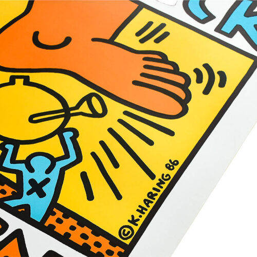 keith haring crack down poster showing keith haring printed signature