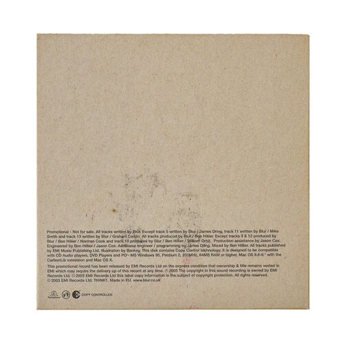 banksy blur think tank promo cd back cover