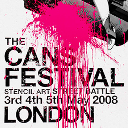 banksy cans festival poster showing close up of text