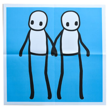 stik holding hands blue poster