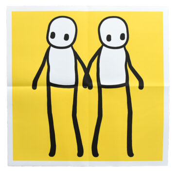 stik holding hands yellow poster