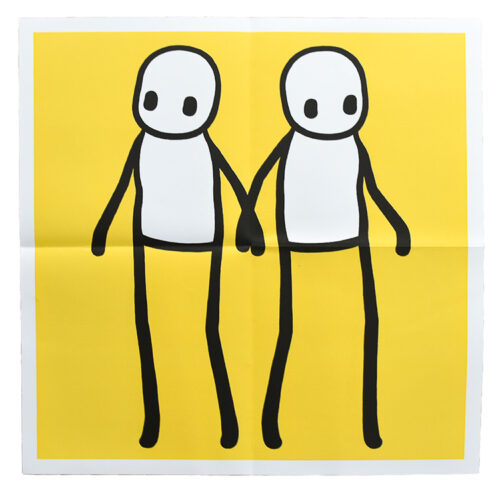 stik holding hands yellow poster