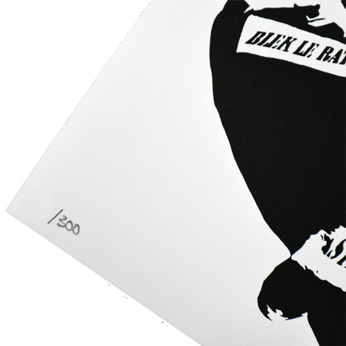 blek le rat the man who walks through walls print showing bottom left with edition number
