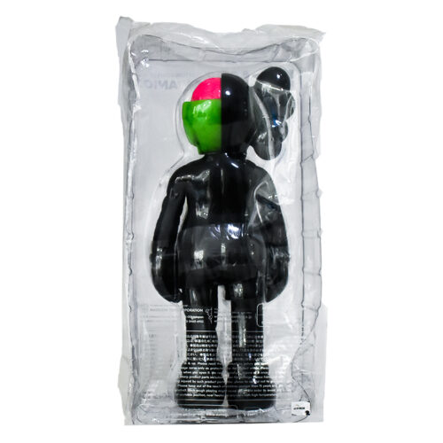 kaws companion black flayed shown from back of sealed package