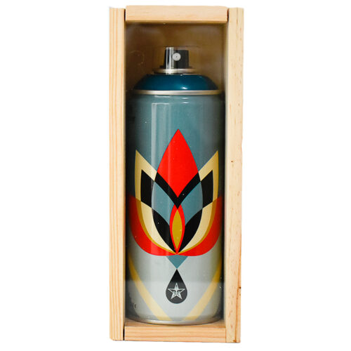 shepard fairey lotus flower spray can