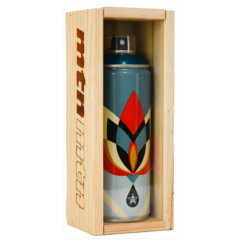 shepard fairey lotus flower spray can in custom wood display case