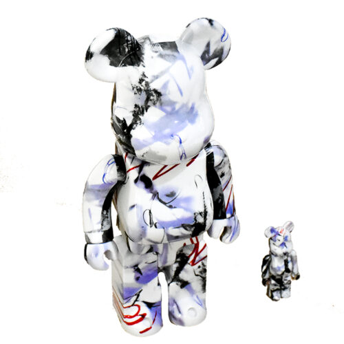 futura bearbrick 400 and 100 shown from top