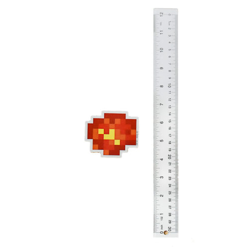 invader wipe out sticker shown next to ruler for scale