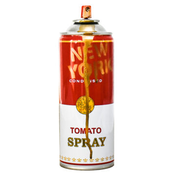 mr brainwash new york gold spray can