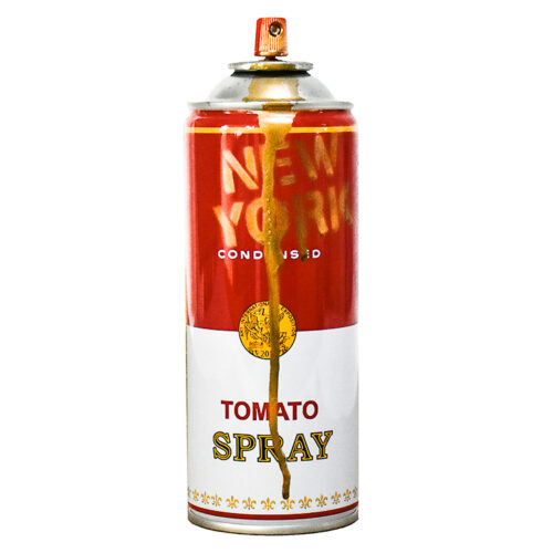 mr brainwash new york gold spray can