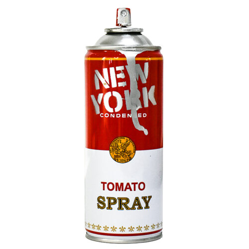 mr brainwash new york silver spray can