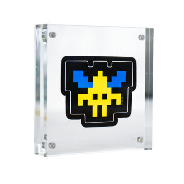 invader sticker in clear frame