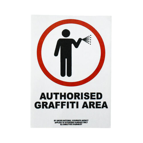 banksy authorized graffiti area sticker