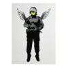banksy angel cop flying copper showcard