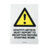banksy graffiti artists must report to reception sticker