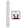 banksy kids with guns sticker next to ruler