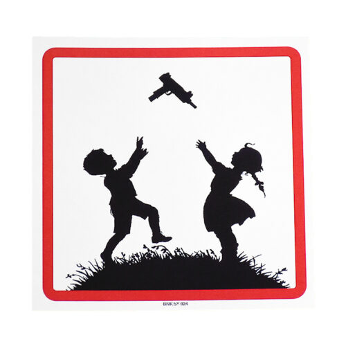 banksy kids with guns sticker