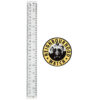 banksy neighbourhood watch sticker next to ruler