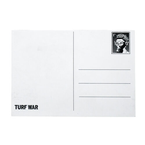 banksy turf war showcard postcard back