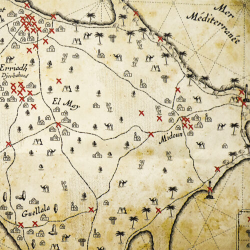 invader djerba map showing locations of invader street artworks