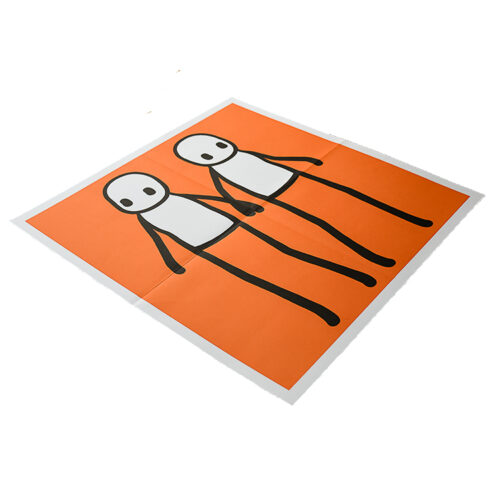 stik holding hands orange poster showing from left side