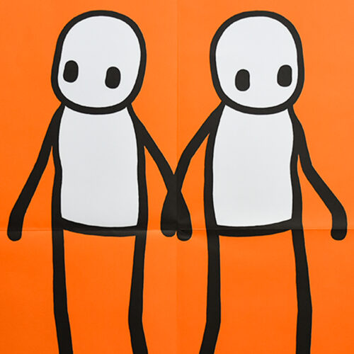 stik holding hands orange poster showing close up of middle