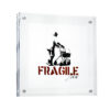 kunstrasen fragile sticker in clear frame