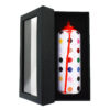 mr brainwash hirst dots spray can in red shown in display box