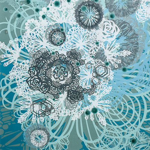 middle details of swoon snow blossoms artist proof variation 1