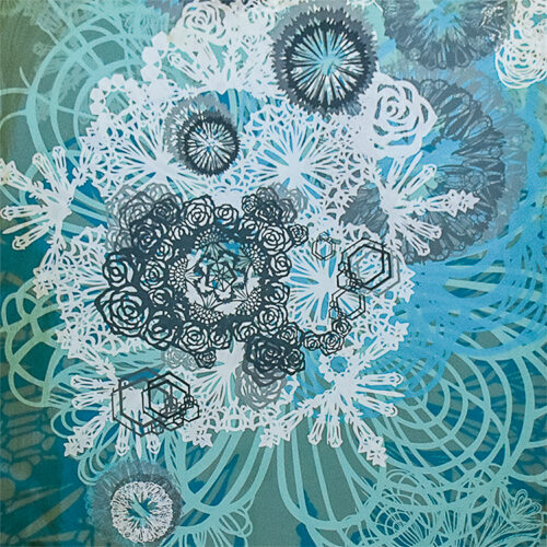 showing middle details of swoon snow blossoms artist proof variation 3