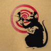 close up of radar rat from banksy dirty funker radar rat brown cover