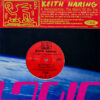 close up of label on keith haring a retrospective promo record