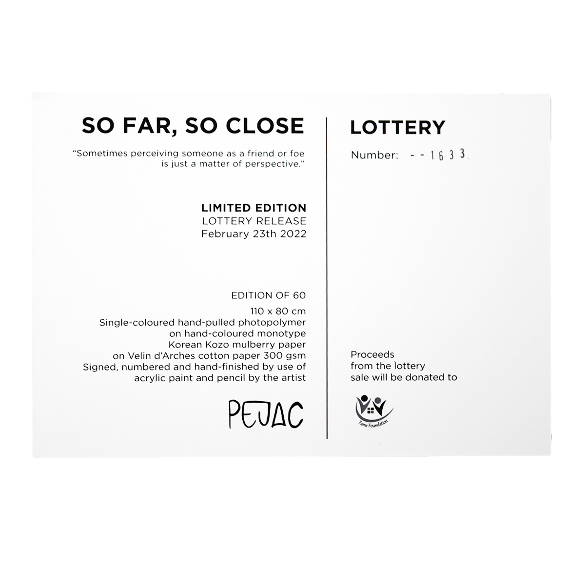 back of pejac so far so close print