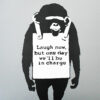 banksy dj dm laugh now keep it real record close up of laugh now side