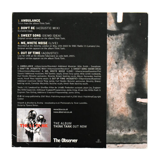 back cover of banksy blur observer cd