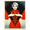 shepard fairey noir flower woman print red version