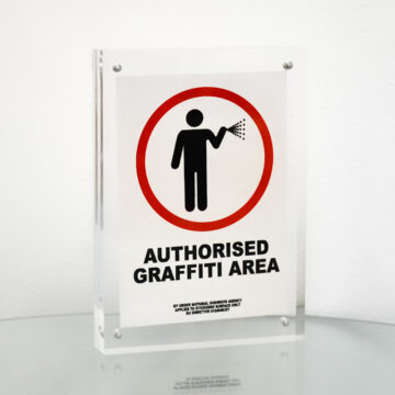 banksy authorised graffiti area sticker