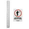 banksy authorised graffiti area sticker next to ruler