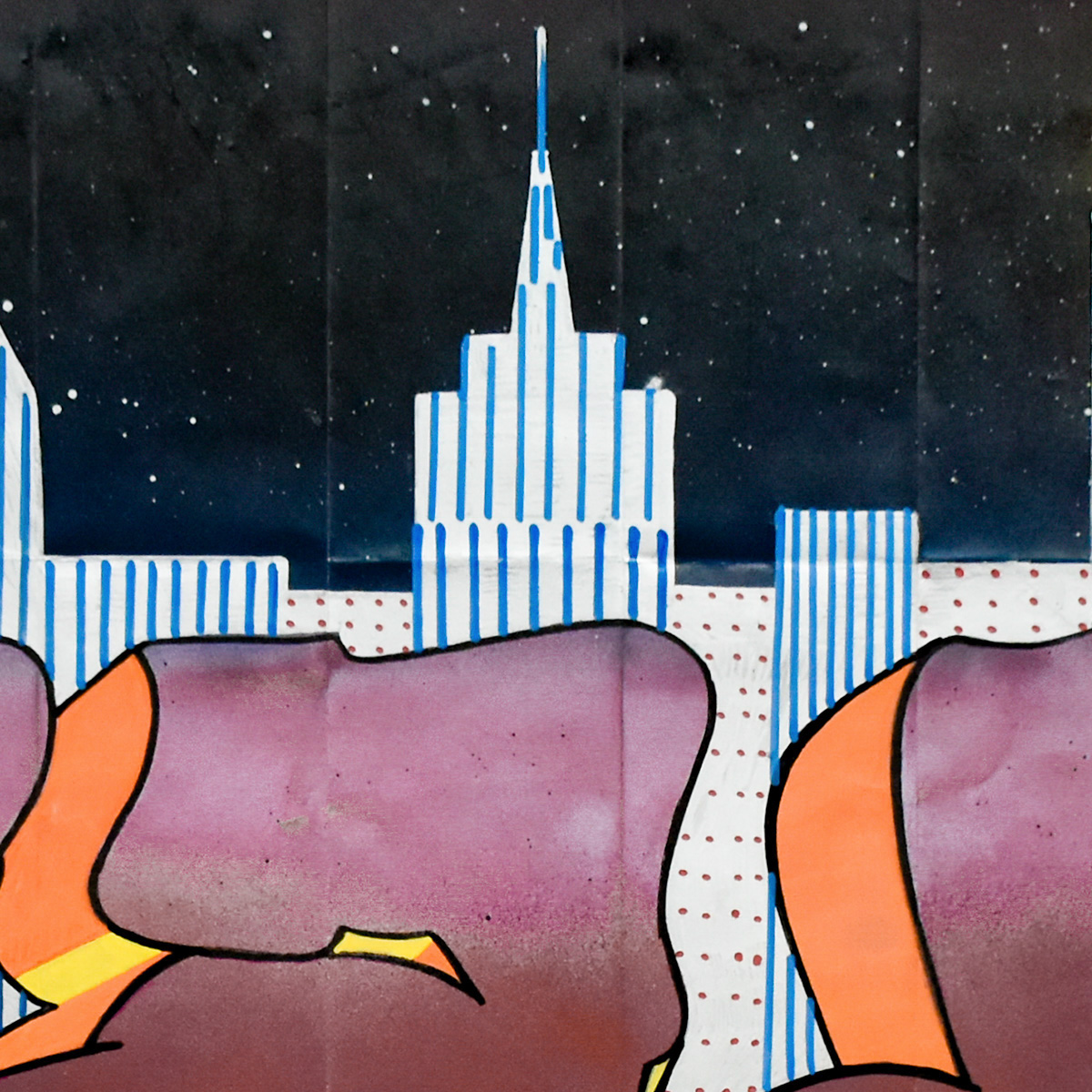blade takes the city again original art showing close up of building