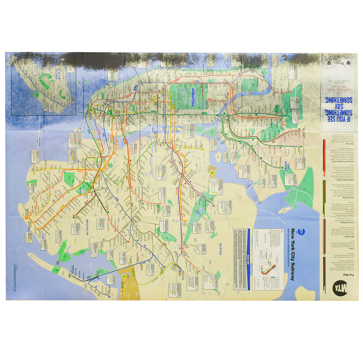 back of nyc mta map from blade takes the city again original art