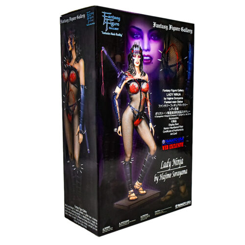 side view of box from hajime sorayama lady ninja statue