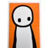 top of stik standing figure in orange signed