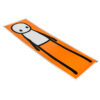 side view of stik standing figure in orange signed