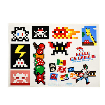 invader hello my game is promo sticker sheet