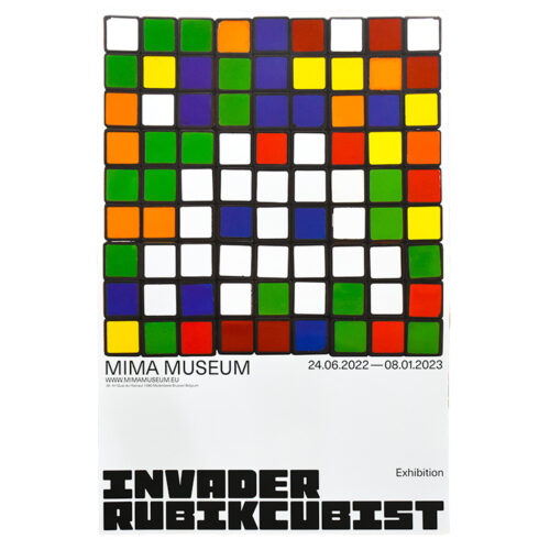 invader rubikcubist exhibition poster from MIMA with invader