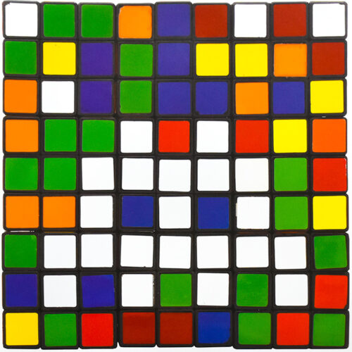 invader rubikcubist exhibition poster from MIMA with invader